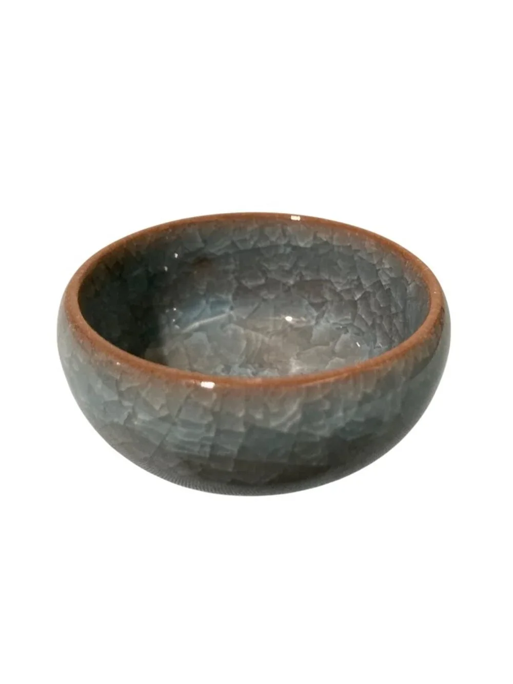 Miniature Crystalline Crackle Glaze Planter For Succulents Or Other Small Plants